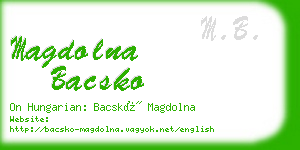 magdolna bacsko business card